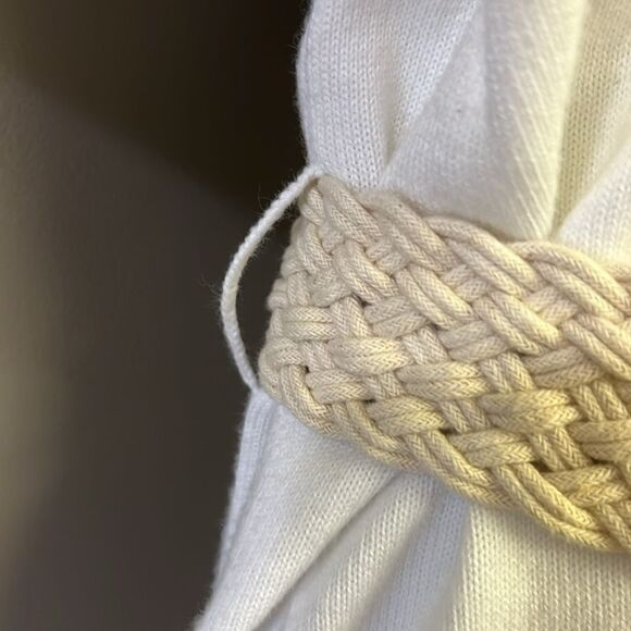 Michael Kors Cream Short Sleeve Cardigan Sweater Tunic with Beige Belt- Small - Picture 7 of 12